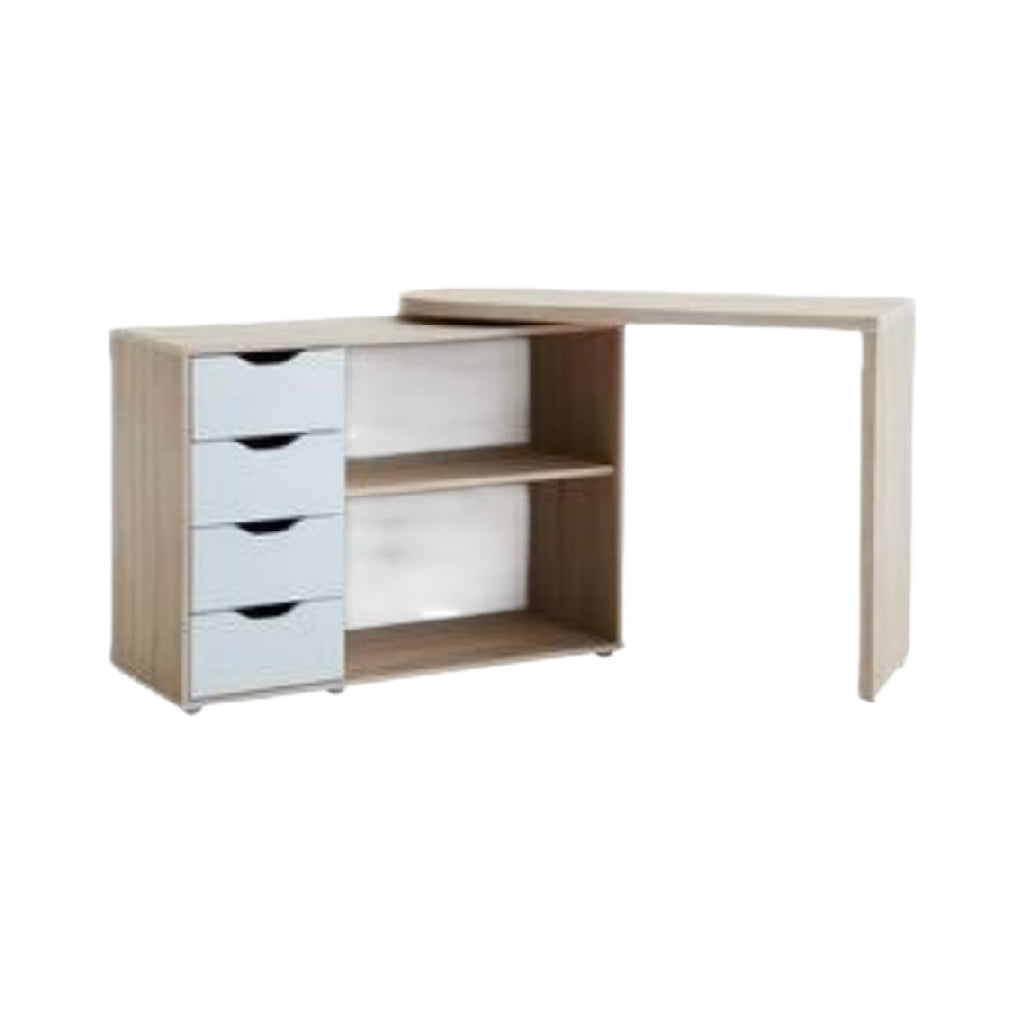 Storage desk with shelves and drawers for home office in engineered wood - 150 x 50 x 75