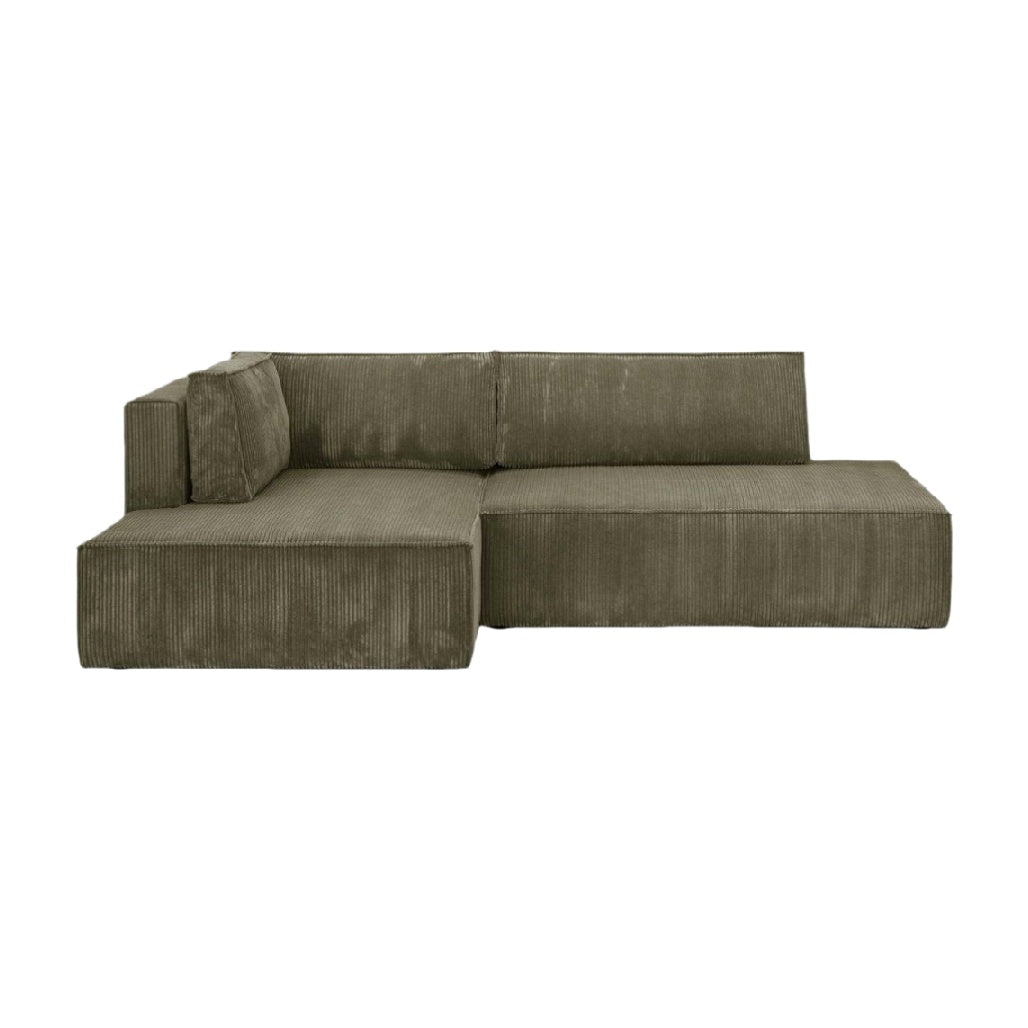 Sectionnel en velours pour salon - 220 x 90 x 80