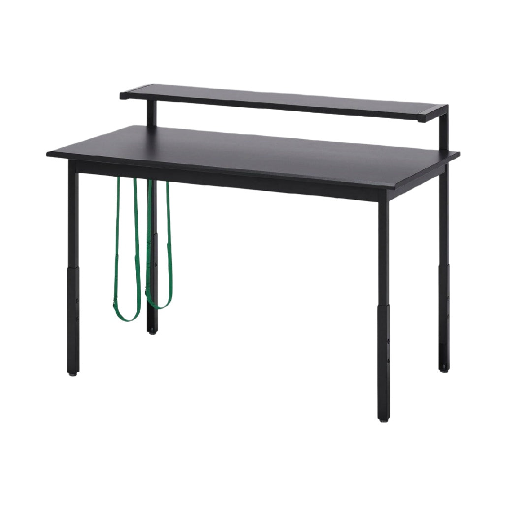 Black Desk with Shelving for Home Office Use in Metal - 100 x 50 x 75